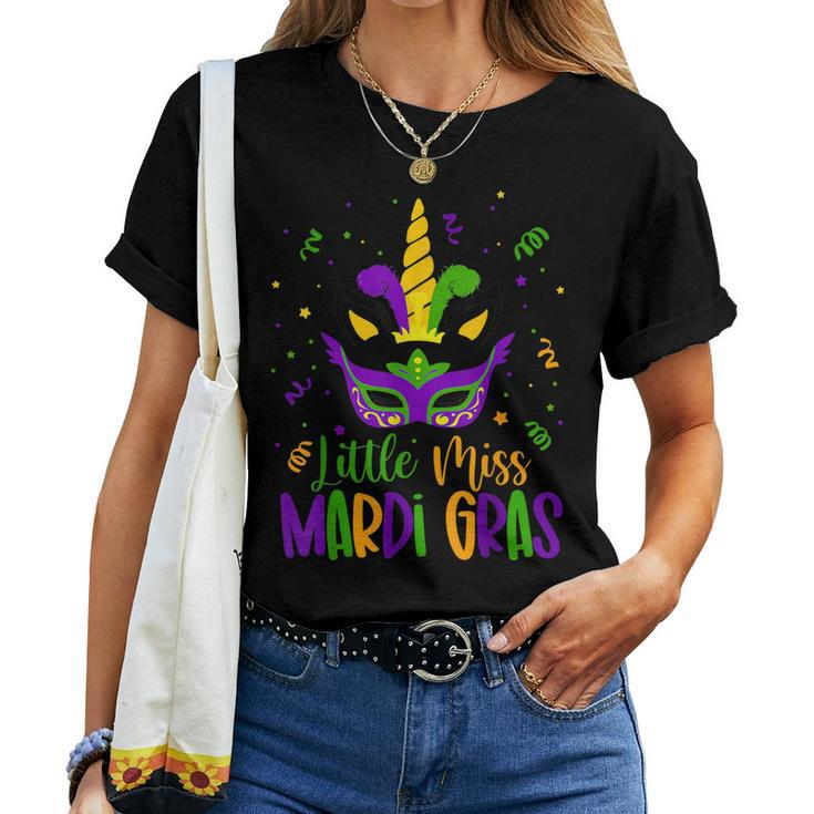 Little Miss Mardi Gras Unicorn Face Toddler Women T-shirt