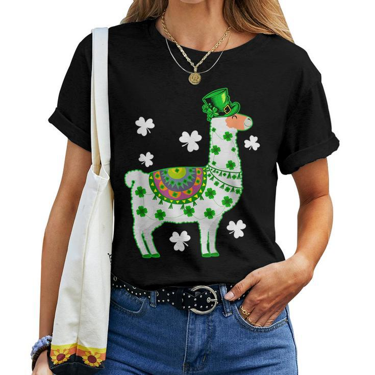 Llamas Lover Leprechaun Llama St Patricks Day Women T-shirt