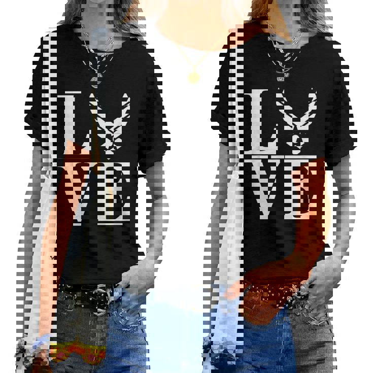 Love Air Force Proud Air Force Girlfriend Women Women T-shirt