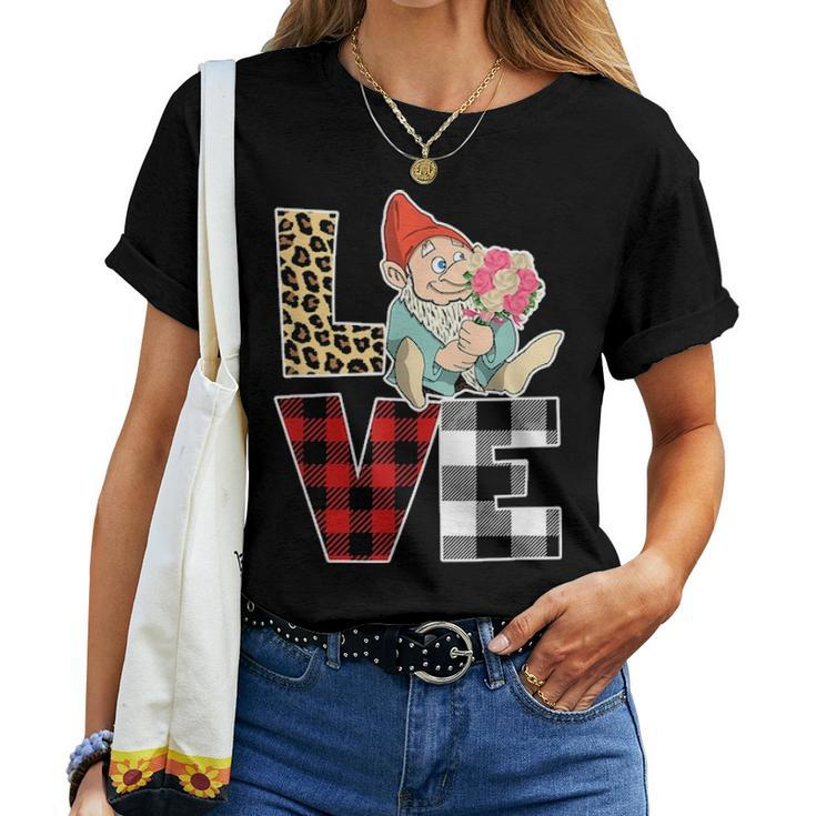 Love Gnome Flower Leopard Buffalo Plaid Mother Day Women Women T-shirt