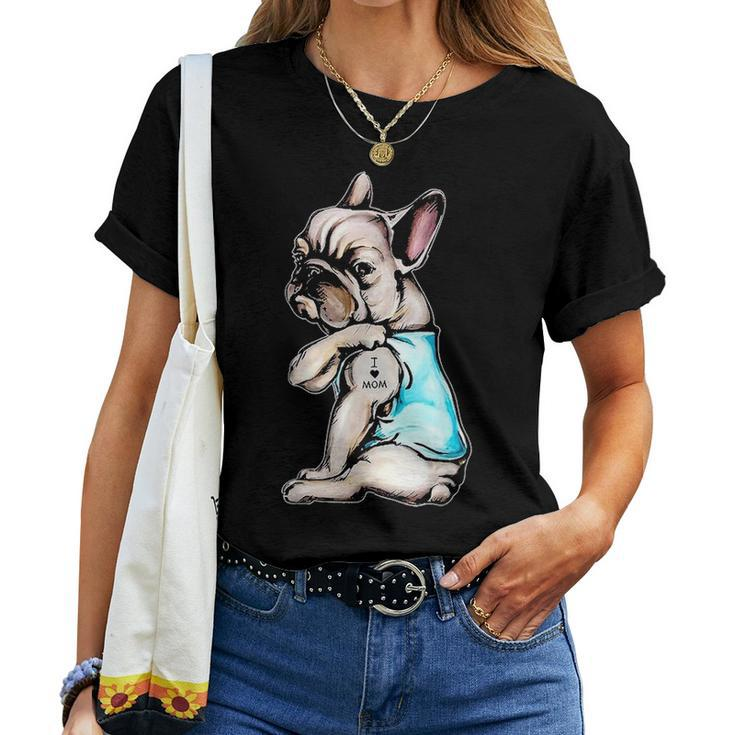 I Love Mom Funny Pug Tattooed V2 Women T-shirt