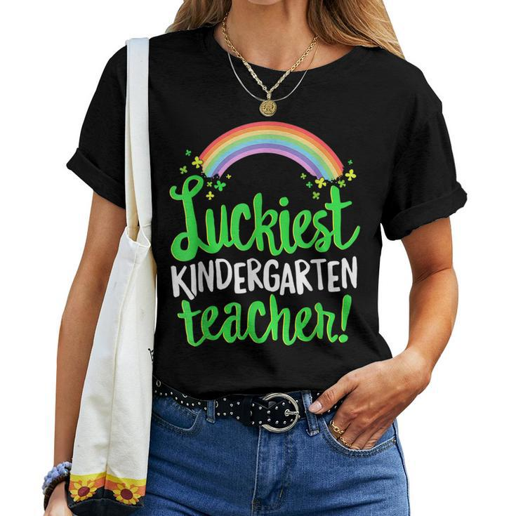 Luckiest Kindergarten Teacher St Patricks Day Women T-shirt