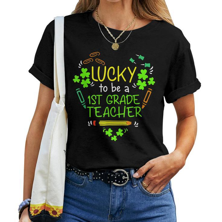 Lucky To Be A 1St Grade Teacher Shamrock St Patricks Day Women T-shirt