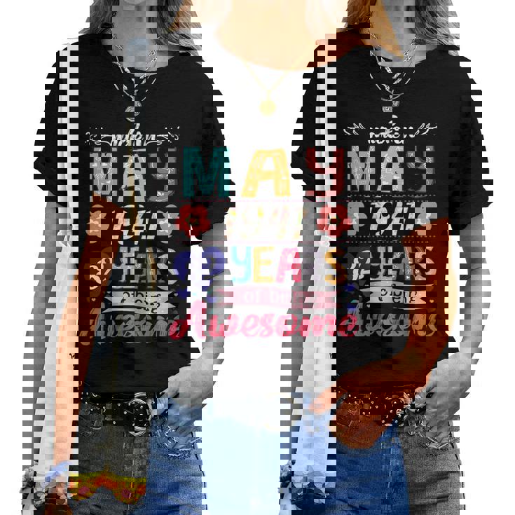Womens Made In May 1941 82 Years Being Awesome 82Nd Birthday Women T-shirt
