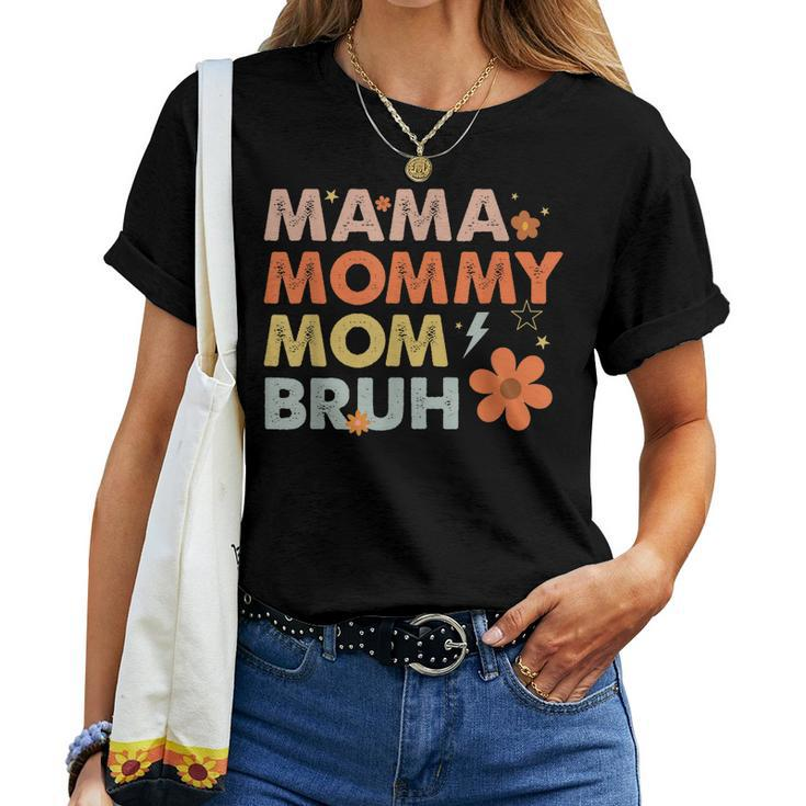 Mama Mommy Mom Bruh Vintage Flowers Women T-shirt