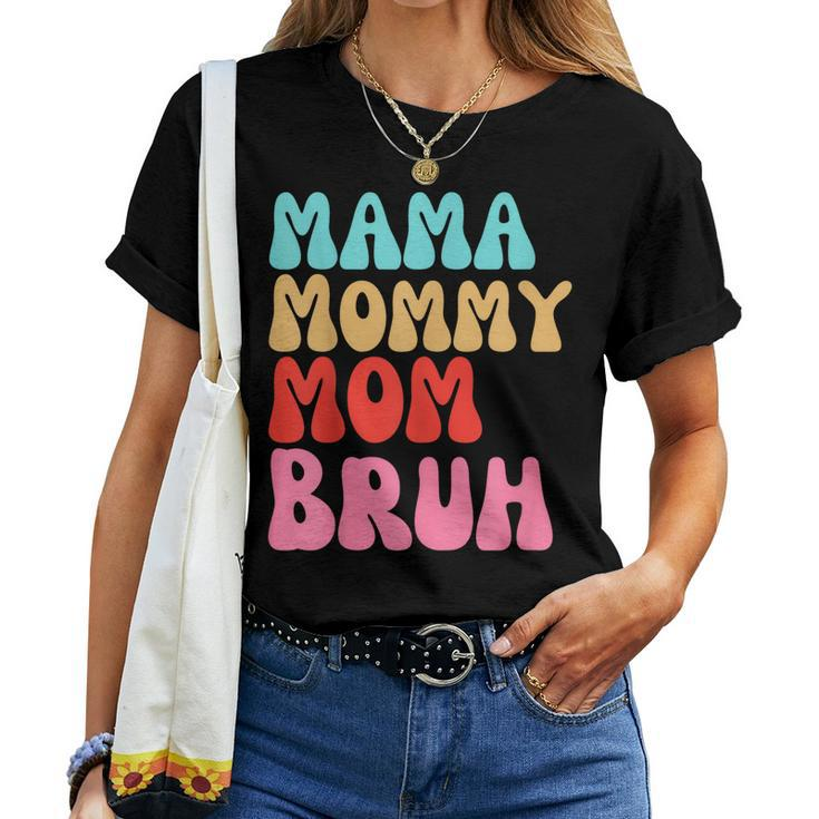 Mama Mommy Mom Bruh Vintage Groovy Mother Women T-shirt