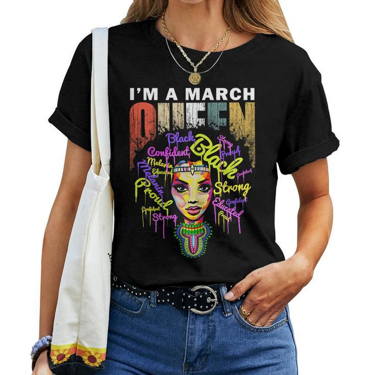 Womens March Birthday Queen Shirts For Women - African Black Girl Women T-shirt