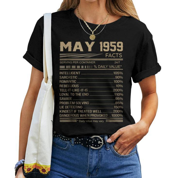 May 195960 Years Facts Daily Value Birthday Women T-shirt