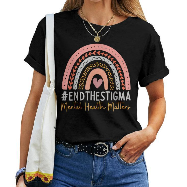 Mental-Health Matters End The Stigma Rainbow Boho Women T-shirt