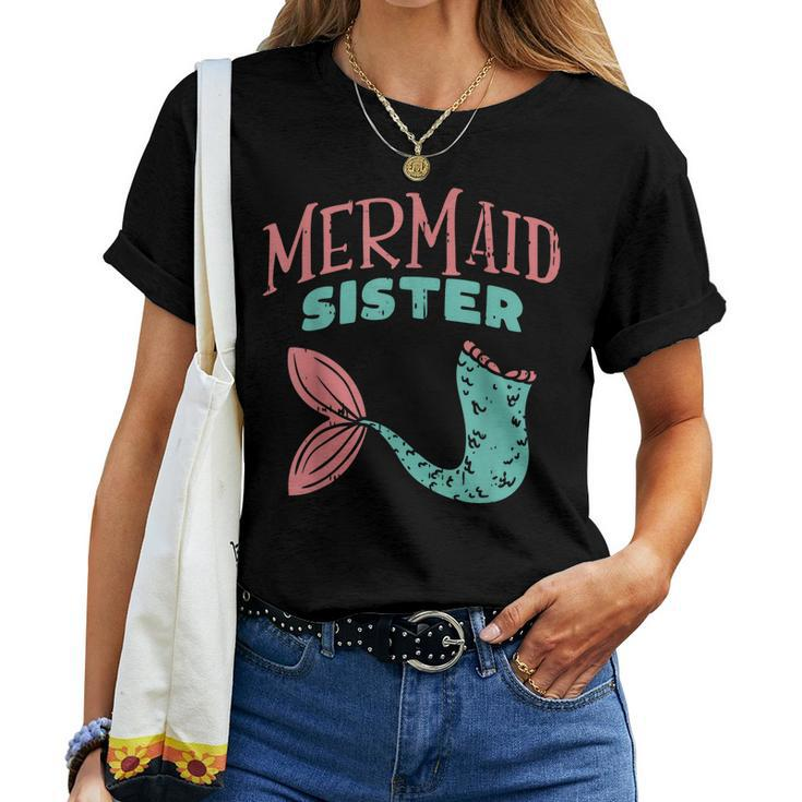 Mermaid Sister Fish Tail Sis Family Security Matching Women T-shirt