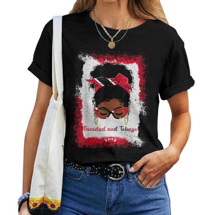 Messy Bun Trinidad And Tobago Flag Womens Woman Girl Women T-shirt