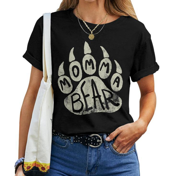 Momma Bear Mama Bear Paw Print Mom Women T-shirt