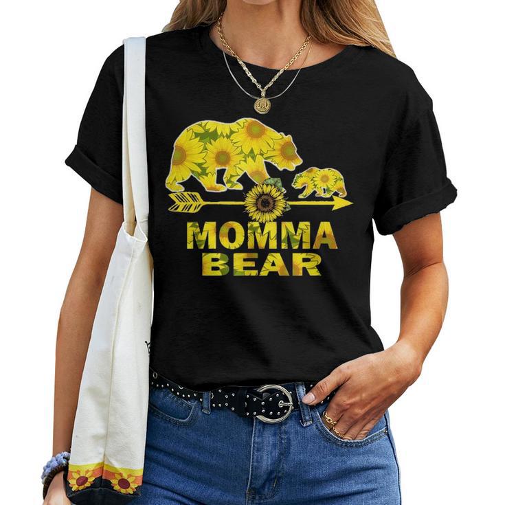 Momma Bear Sunflower Funny Mother Father Gift Women T-shirt