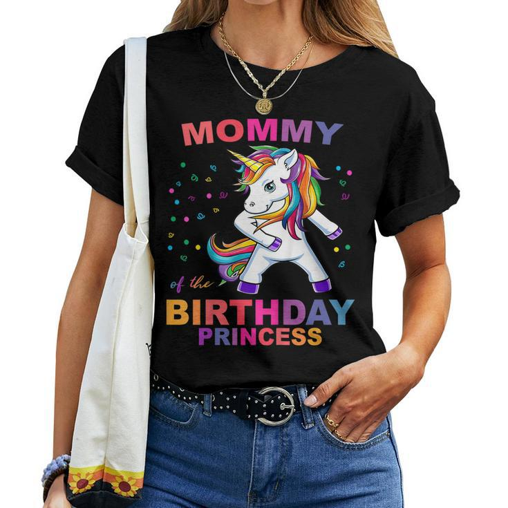 Mommy Of The Birthday Princess Unicorn Girl T Shirt Outfit Women T-shirt