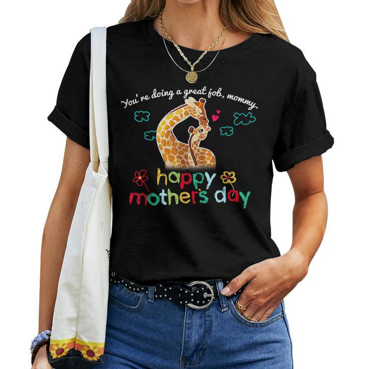 Mommy Happy Giraffe Shirt Women T-shirt
