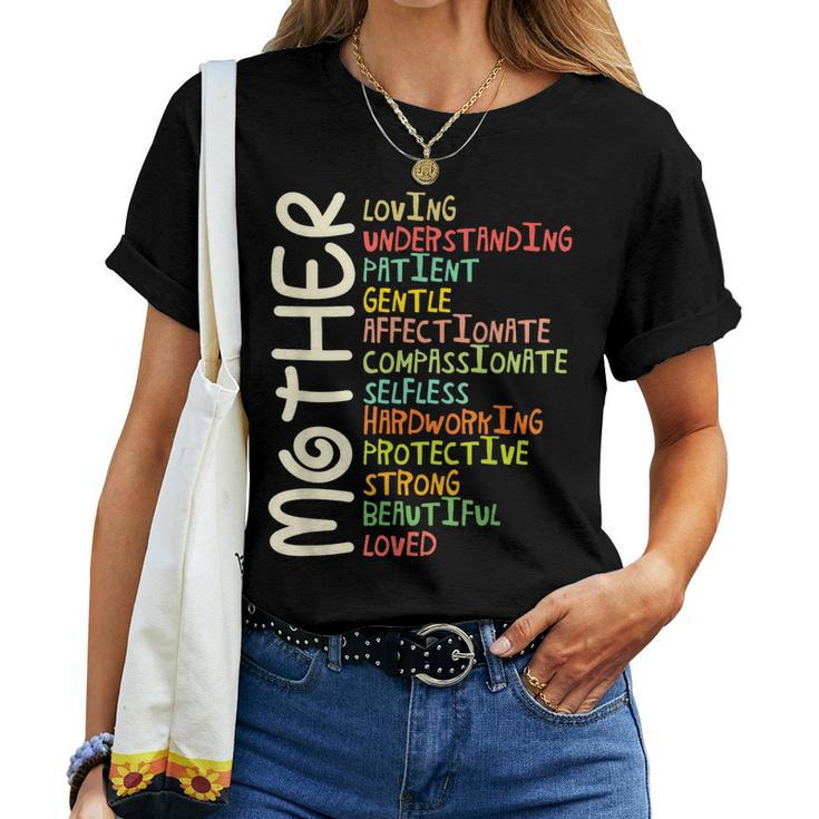 Mother Meaning I Love Mom Women T-shirt