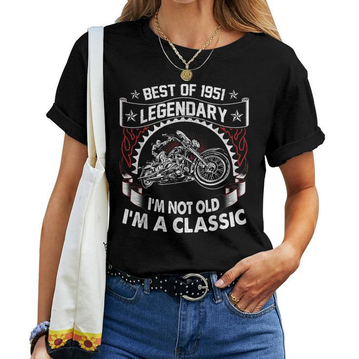 Motorcycle Vintage 1951 70 Years Old 70Th Birthday Women T-shirt