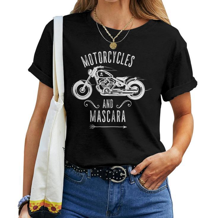 Motorcycles And Mascara Motorcycle Women T-shirt
