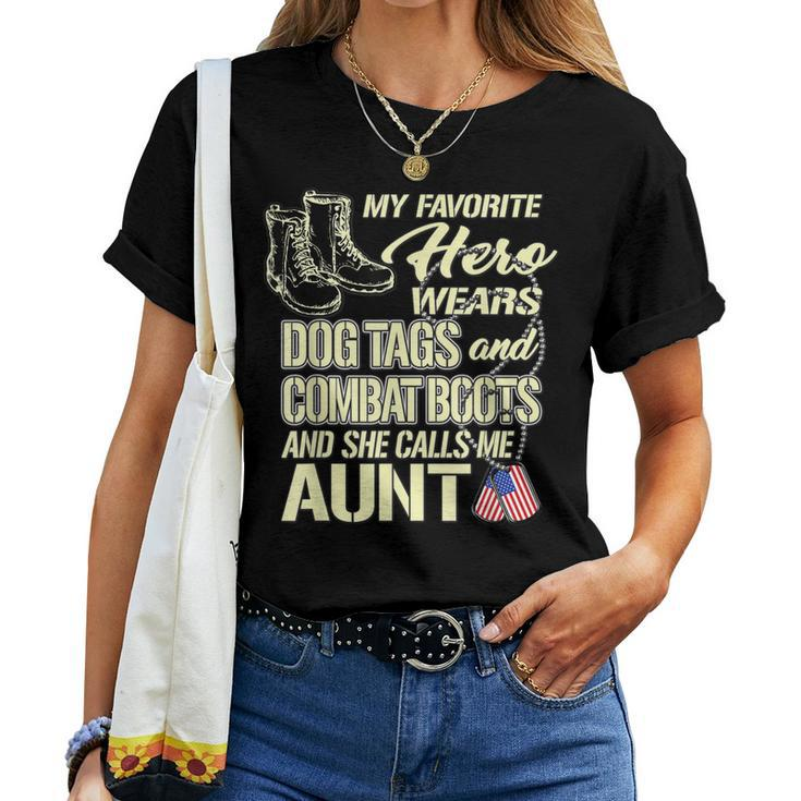 My Niece Wears Dog Tags And Combat Boots - Proud Army Aunt Women T-shirt