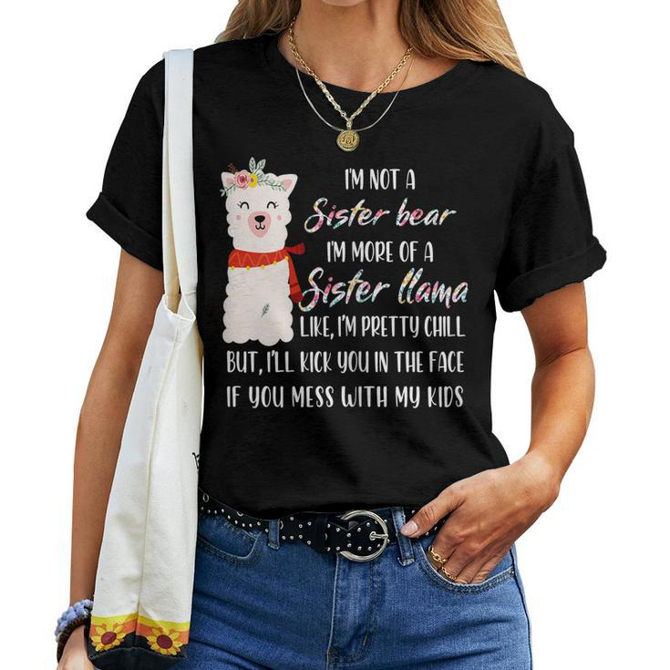 Im Not A Sister Bear Im More Of A Sister Llama Floral Women T-shirt