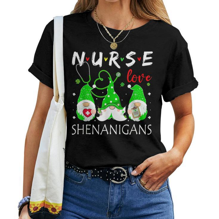 Nurses Love Shenanigans Funny Gnomes Nurse St Patricks Day V10 Women T-shirt