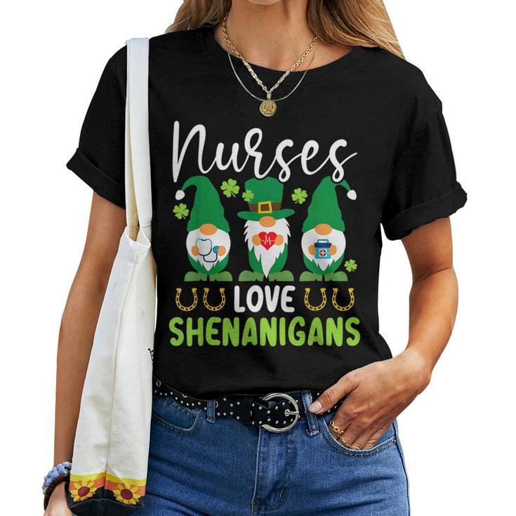 Nurses Love Shenanigans St Patricks Day Irish Pride Women T-shirt