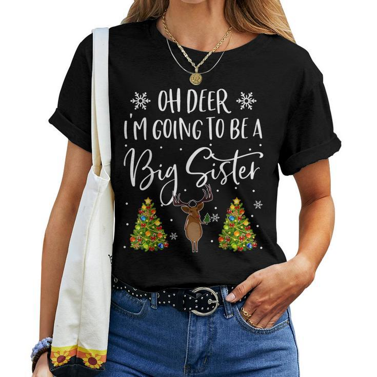 Oh Deer Im Going To Be A Big Sister Christmas Women T-shirt