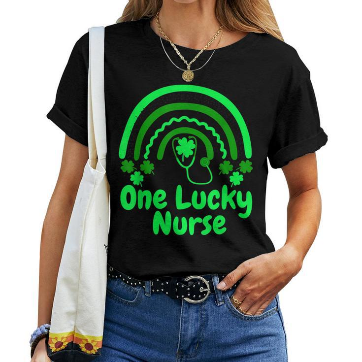 One Lucky Nurse Rainbow Shamrock Saint Patricks Day Women T-shirt