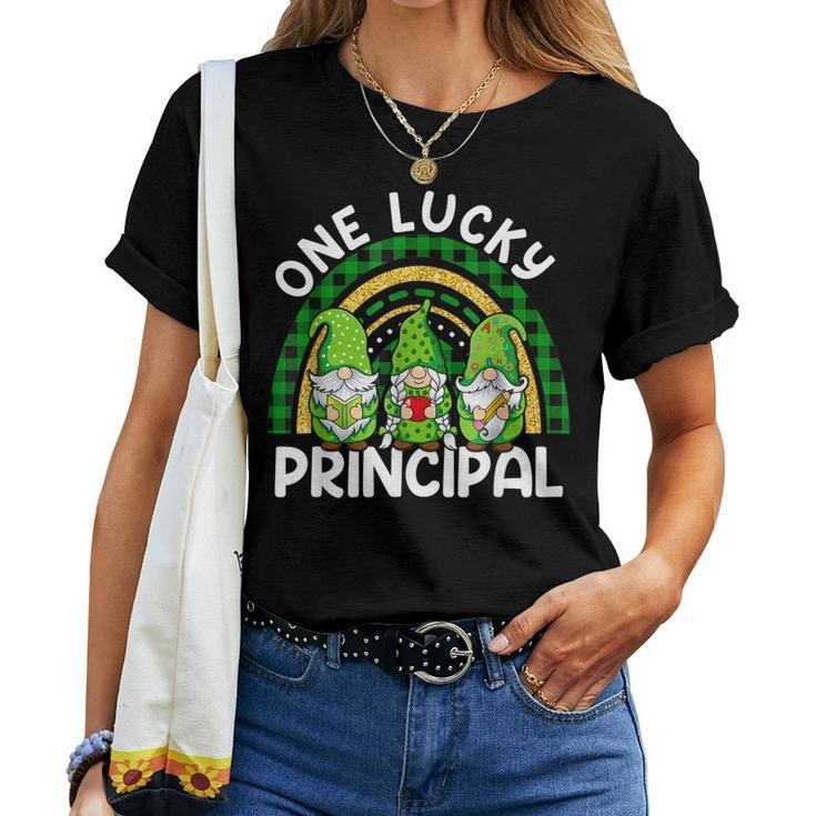 One Lucky Principal Gnomes St Patricks Rainbow Women T-shirt