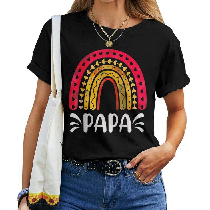 Papa For Dad Family Rainbow Graphic Women T-shirt