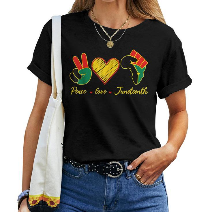 Peace Love Black History Month Afro African Pride Women Men Women T-shirt