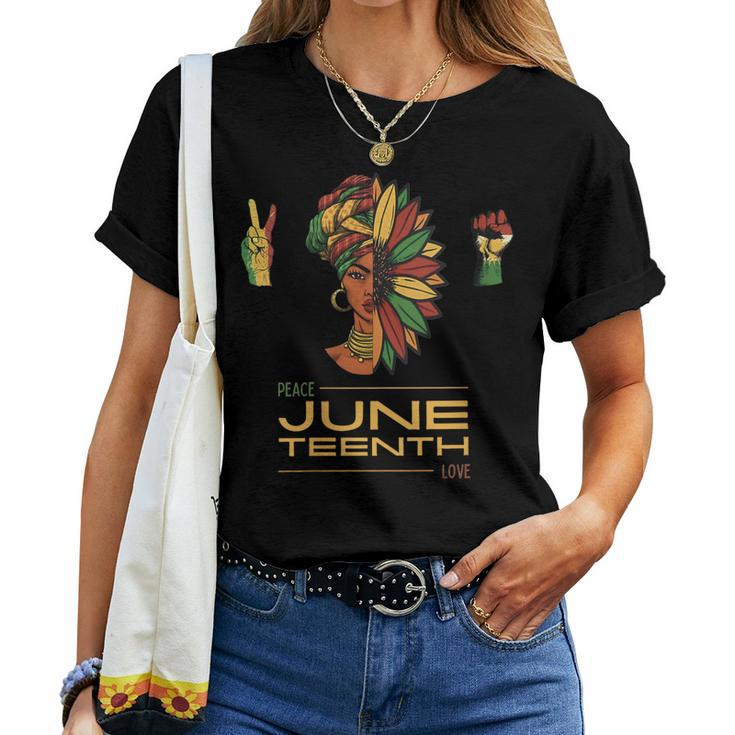 Womens Peace Love Junenth Black Pride Freedom 4Th Of July 1865 Women T-shirt