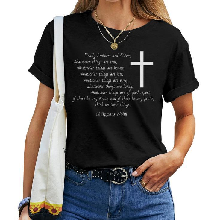Philippians 48 Christian Bible Verse Religious Scripture Women T-shirt