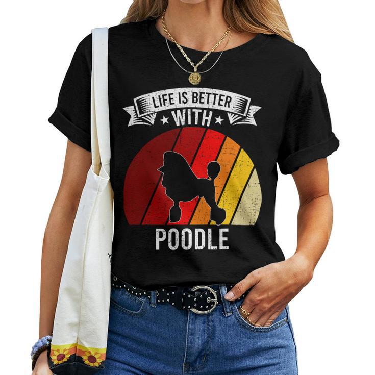 Poodle Lover Dog Life Is Better With Poodle Dog Lovers 92 Poodles Women T-shirt Casual Daily Crewneck Short Sleeve Graphic Basic Unisex Tee