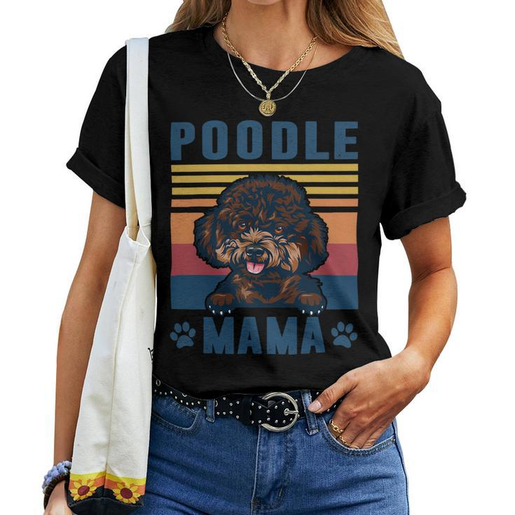 Poodle Mama Mother Retro Gifts Dog Mom Women T-shirt Casual Daily Crewneck Short Sleeve Graphic Basic Unisex Tee
