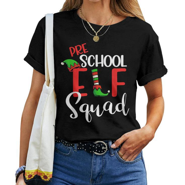 Pre School Elf Squad Christmas Teacher Holiday Women T-shirt