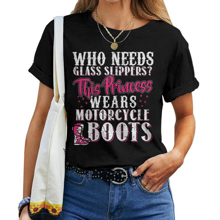 This Princess Wears Motorcycle Boots Motorbike Women T-shirt