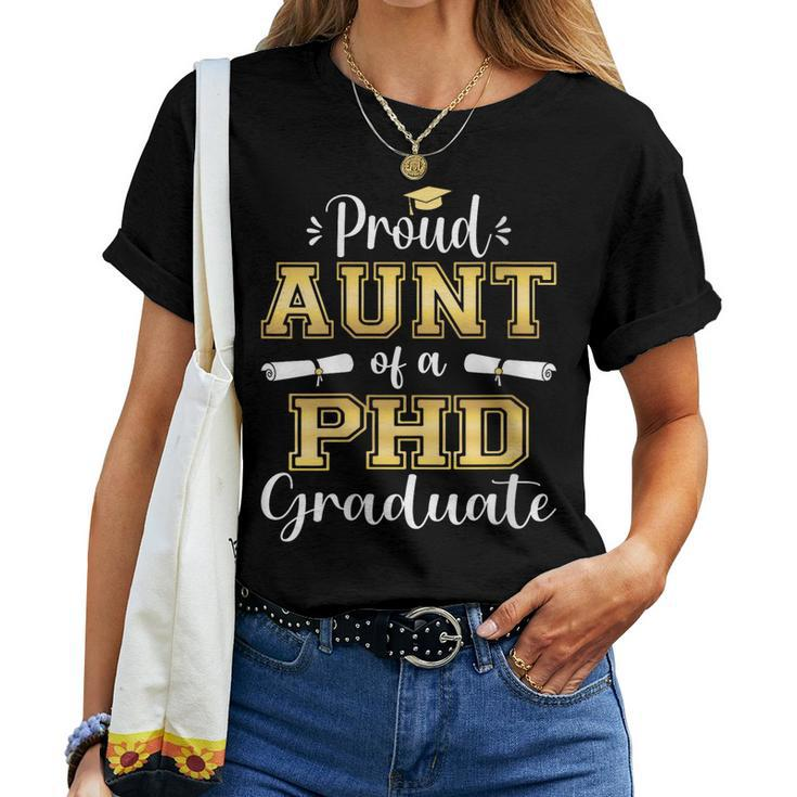 Womens Proud Aunt Class Of 2023 Phd Graduate Doctorate Graduation Women T-shirt