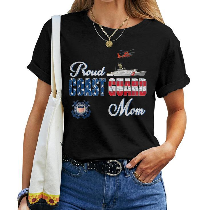 Proud Coast Guard Mom US Coast Guard Veteran Military Women T-shirt