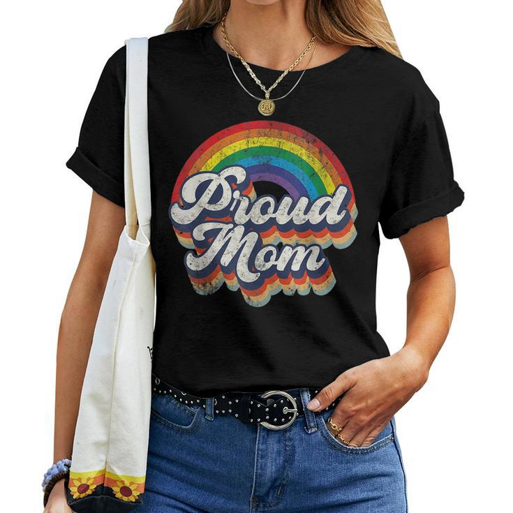 Proud Gay Pride Mom Rainbow Flag Lgbt Women T-shirt