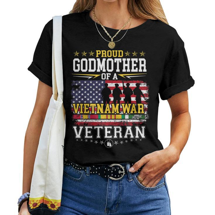 Proud Godmother Vietnam War Veteran Matching With Family  Women T-shirt