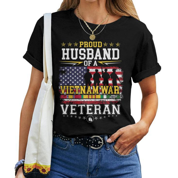 Proud Husband Vietnam War Veteran Matching With Wife  Women T-shirt