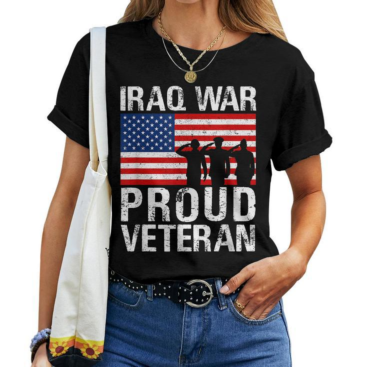 Proud Iraq War Veteran Graphic Gift For Military Men Women Women T-shirt