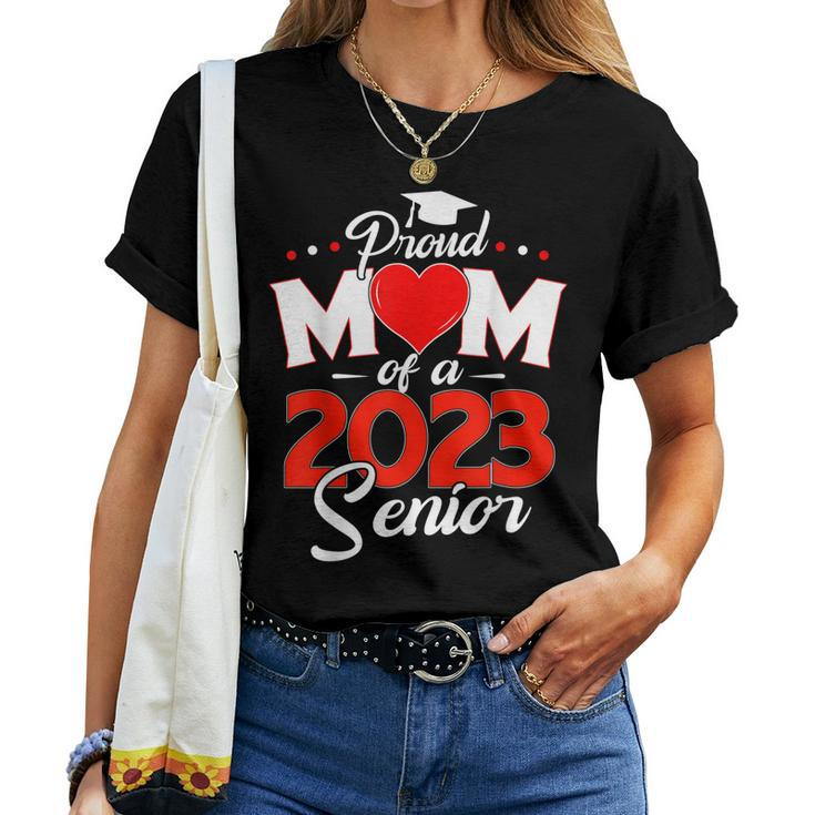 Proud Mom Of A Class Of 2023 Senior 23 Graduate Heart Family Women T-shirt