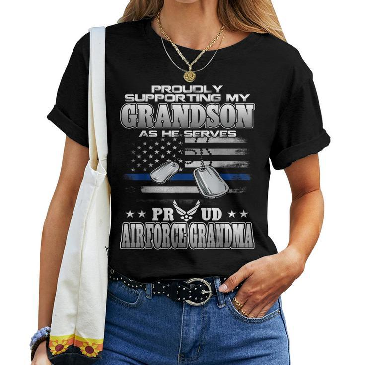 Proudly Supporting My Grandson Proud Air Force Grandma Women T-shirt