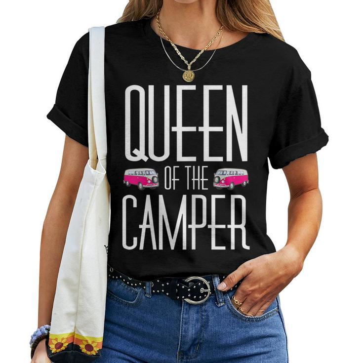Queen Of The Camper Mom Grandma Aunt Camping Women T-shirt