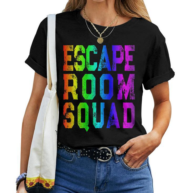 Rainbow Escape Room Squad Matching Escape Room Group Women T-shirt
