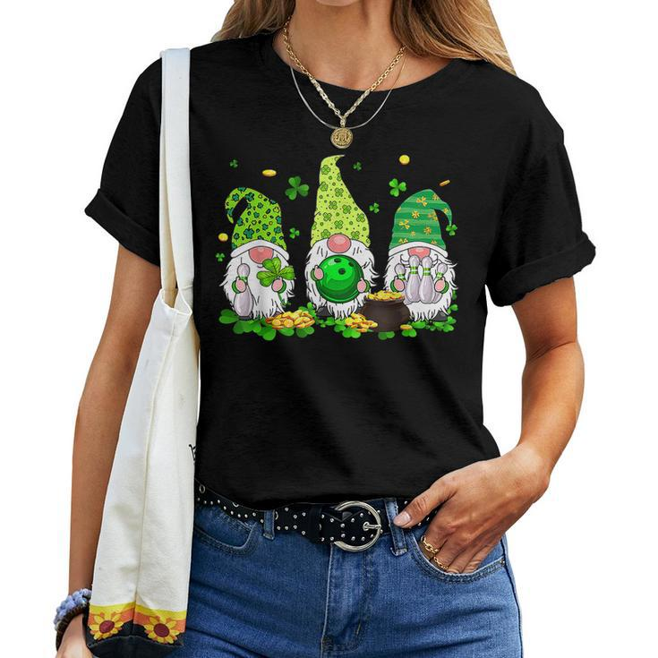 Rainbow Gnomes Bowling Sport Lover St Patricks Day Women T-shirt