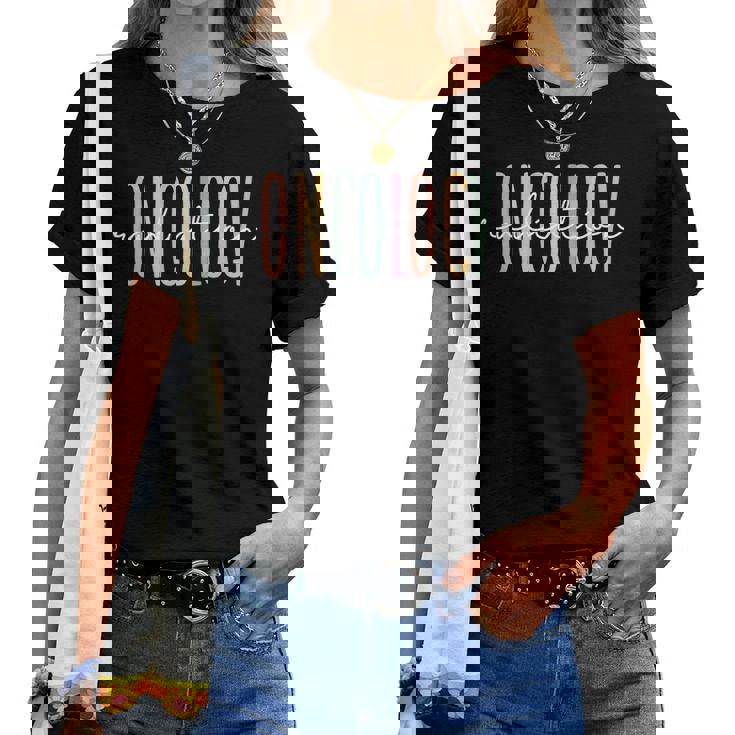 Rainbow Radiation Oncology Nurse Radiologic Technologist Women T-shirt