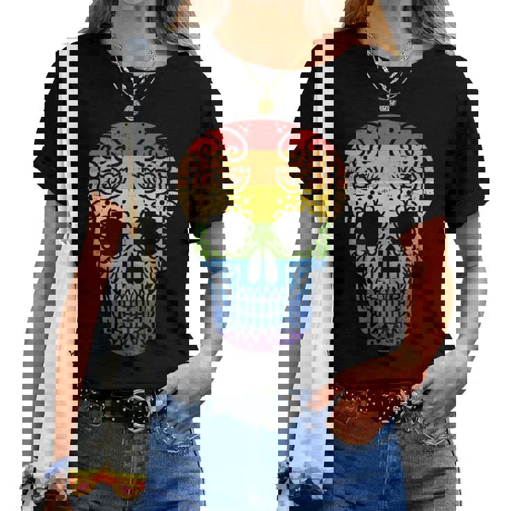 Rainbow Sugar Skull Day Of The Dead LGBT Gay Pride Flag Tank Top Rainbow Sugar Skull Day Of The Dead LGBT Gay Pride Flag Tank Top